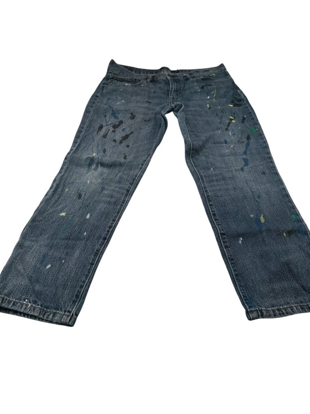 Lauren Ralph Lauren Paint Splatter Jeans Womens Relaxed Fit Denim Casual
